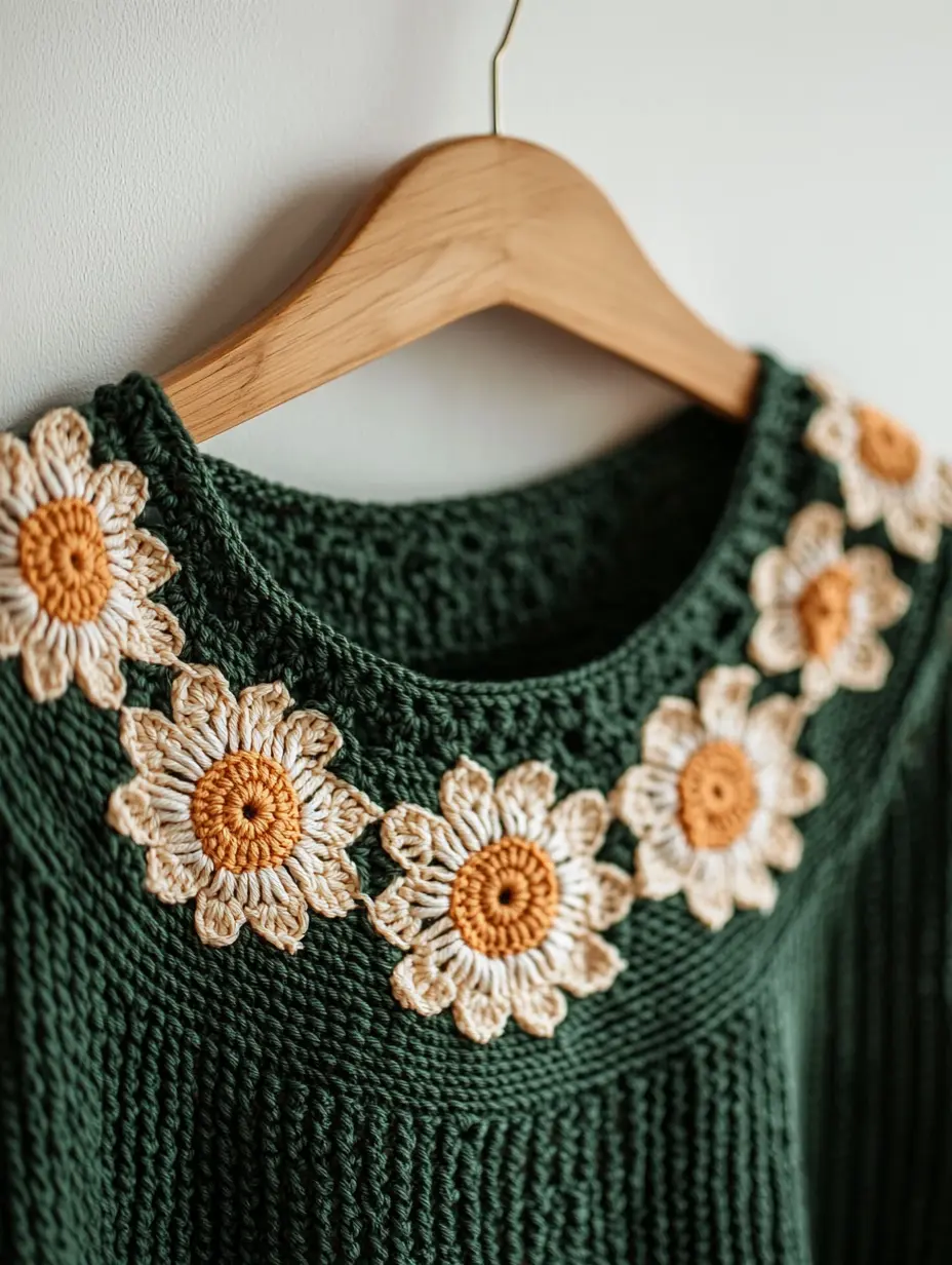 Floral Motif Yoke Top