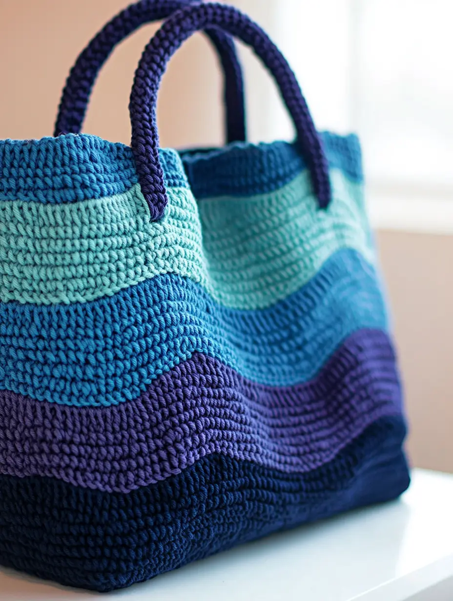 Ocean Wave Pattern Tote