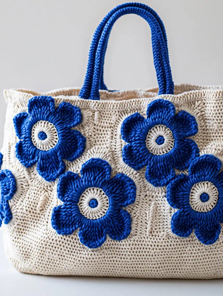 Two-Color Puff Flower Shopper