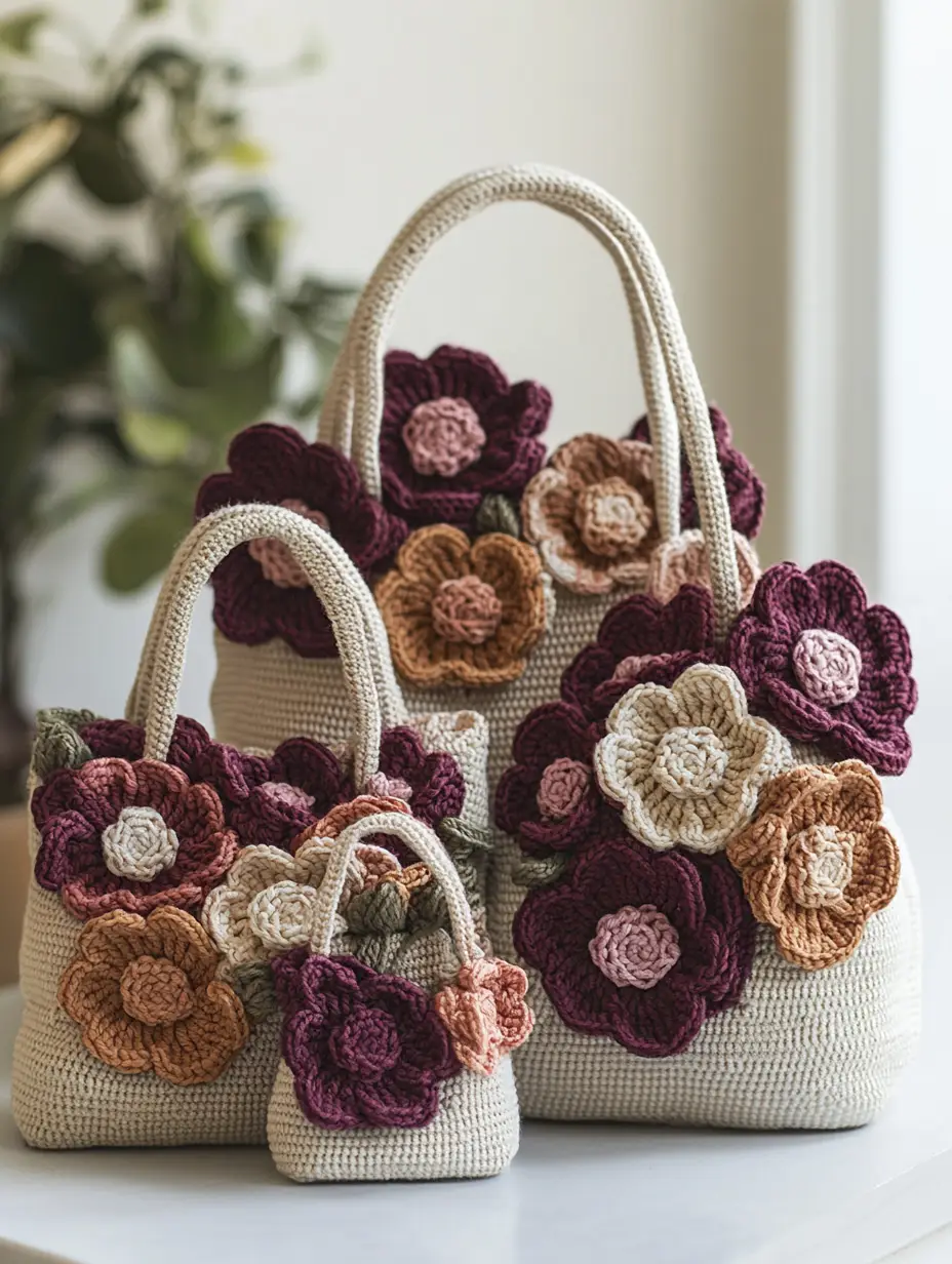 Puff Flower Gift Bag Set