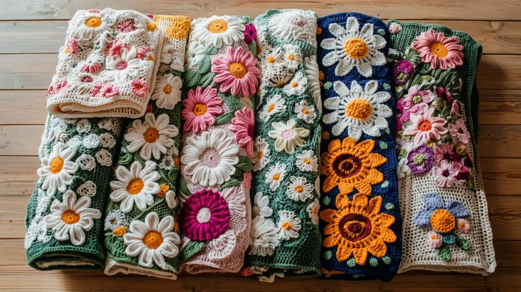18 Beautiful Crochet Flower Blanket Patterns That Look Like a Garden