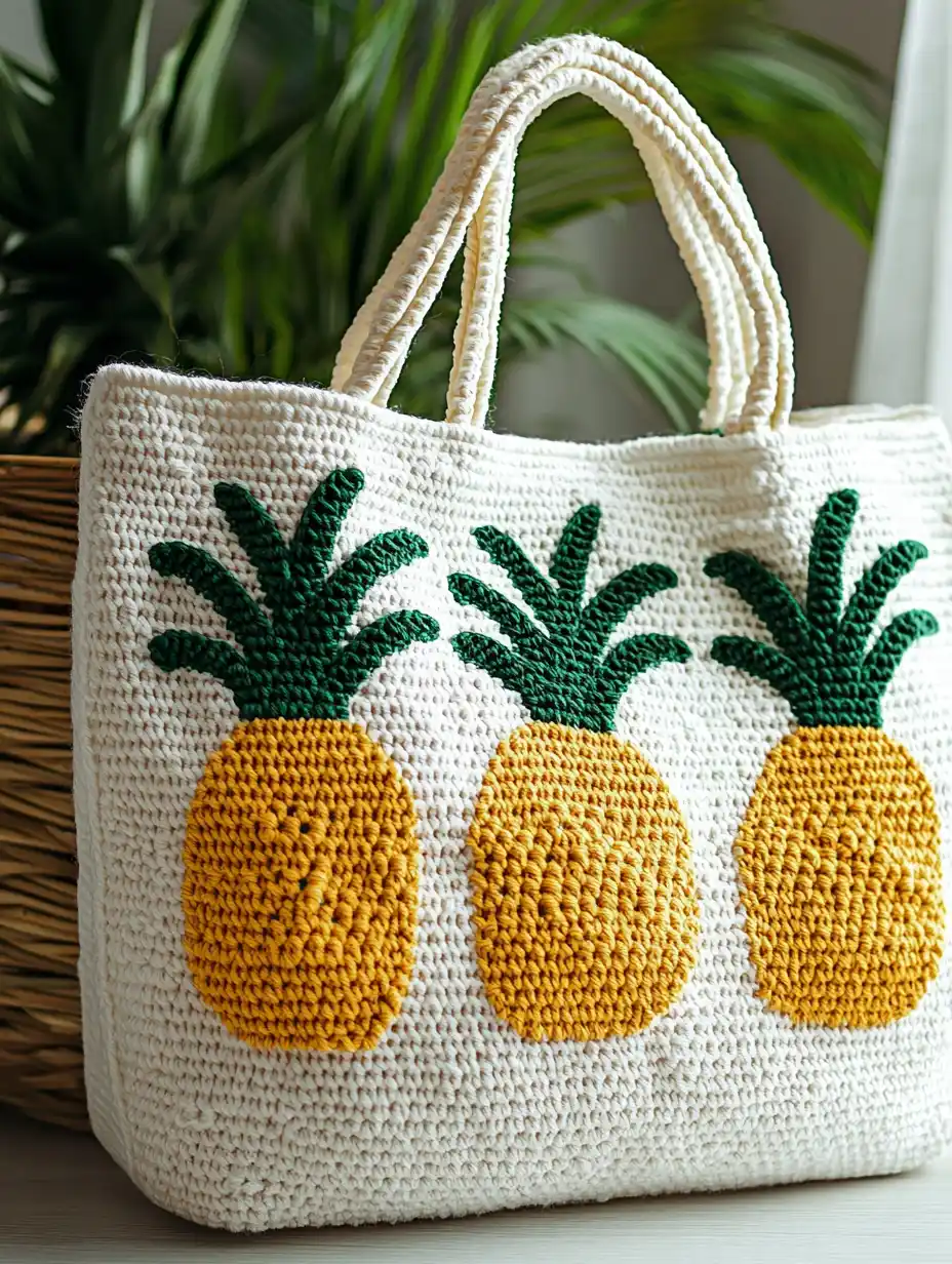 Pineapple Print Vacation Tote